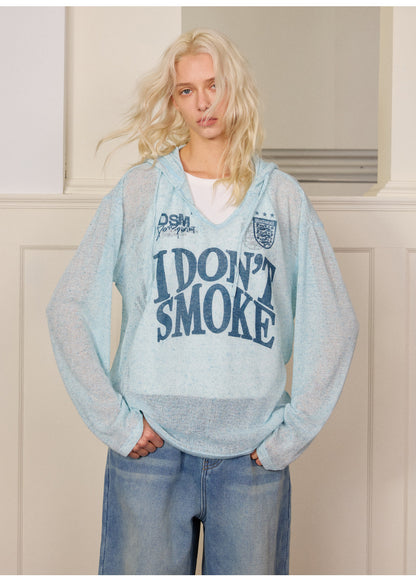 Lightweight Openwork Knit Hoodie