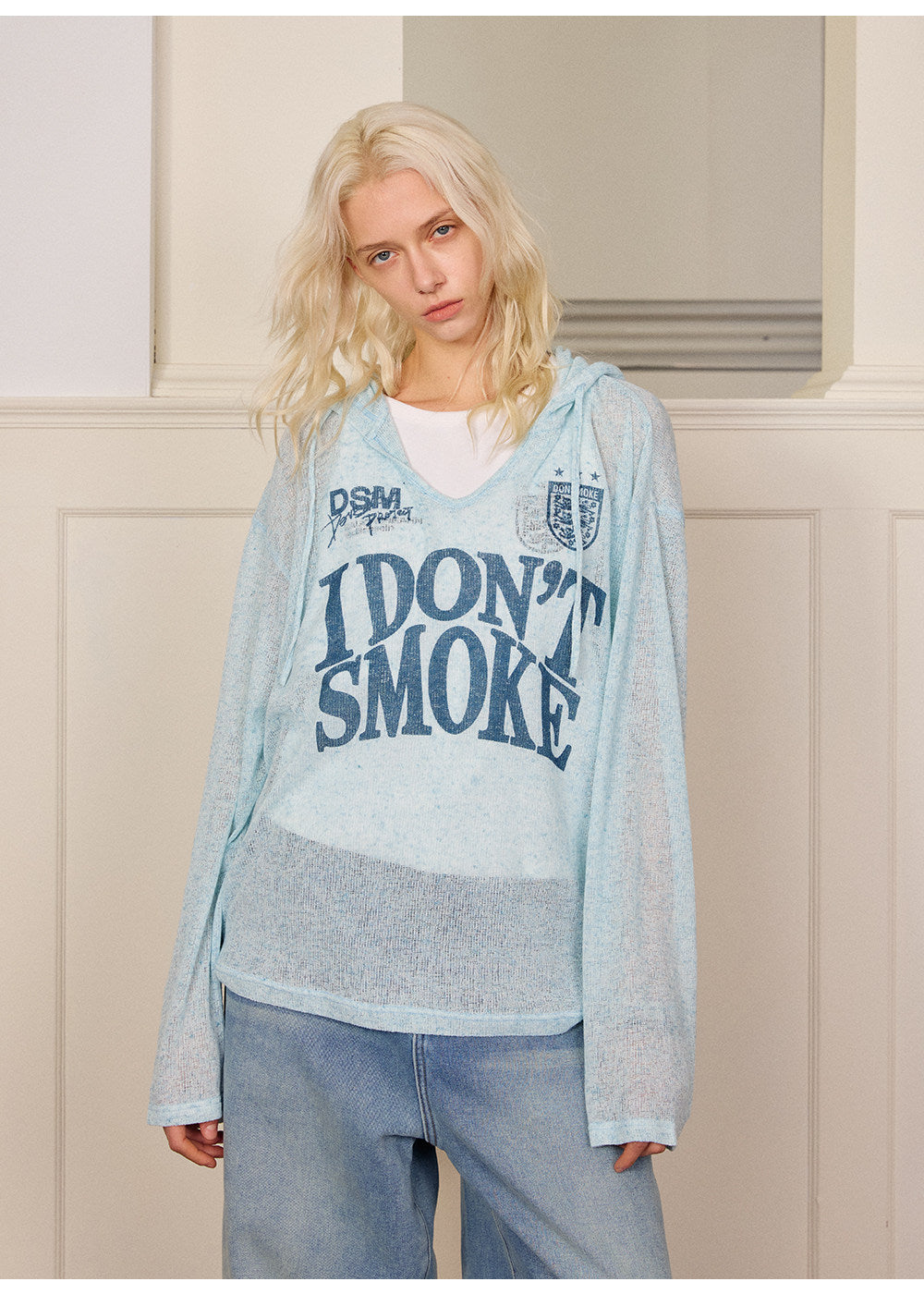 Lightweight Openwork Knit Hoodie