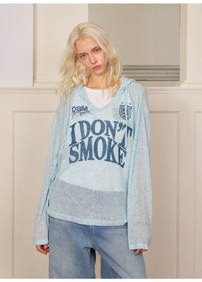 Lightweight Openwork Knit Hoodie