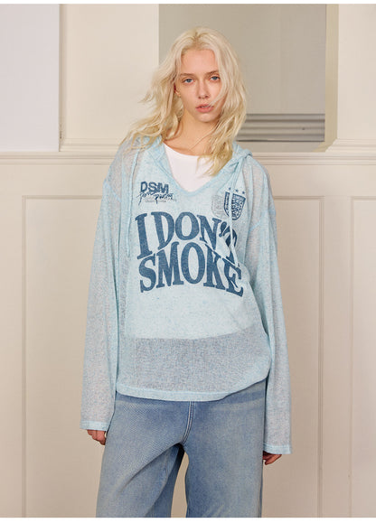 Lightweight Openwork Knit Hoodie