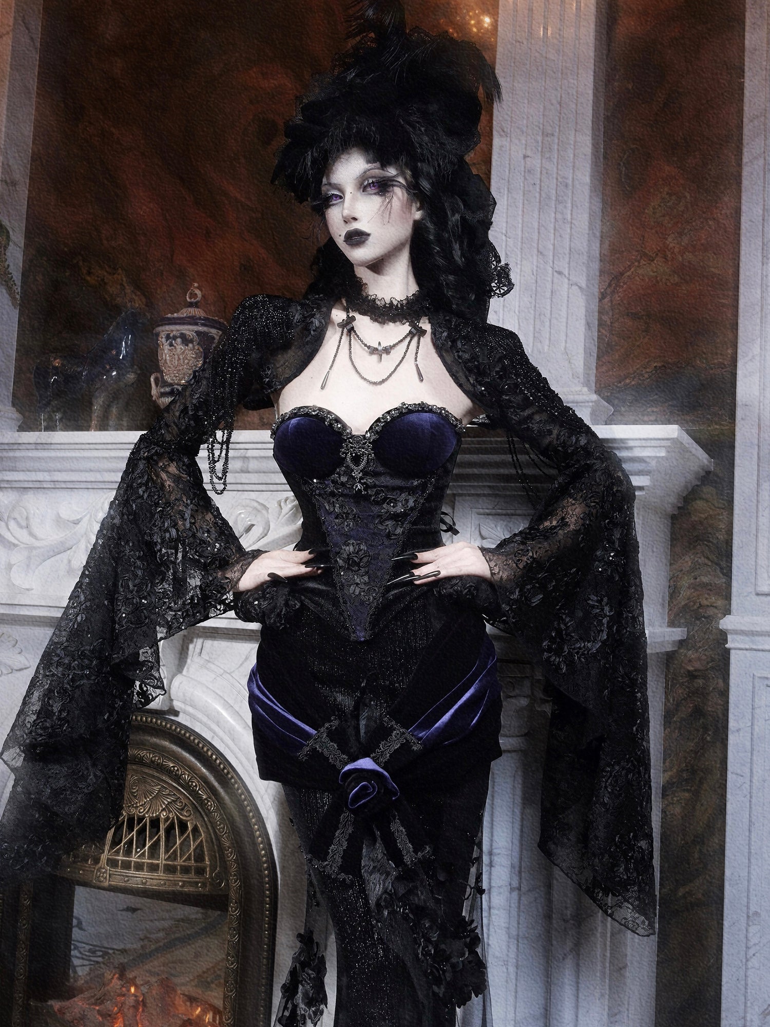 Rhinestone Velvet Gothic Corset