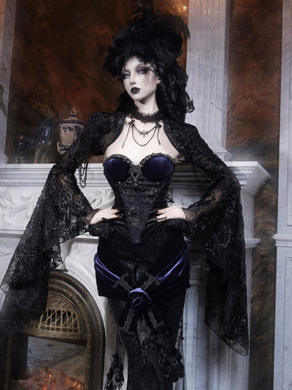 Rhinestone Velvet Gothic Corset