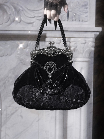 Velvet Bat Frame Handbag