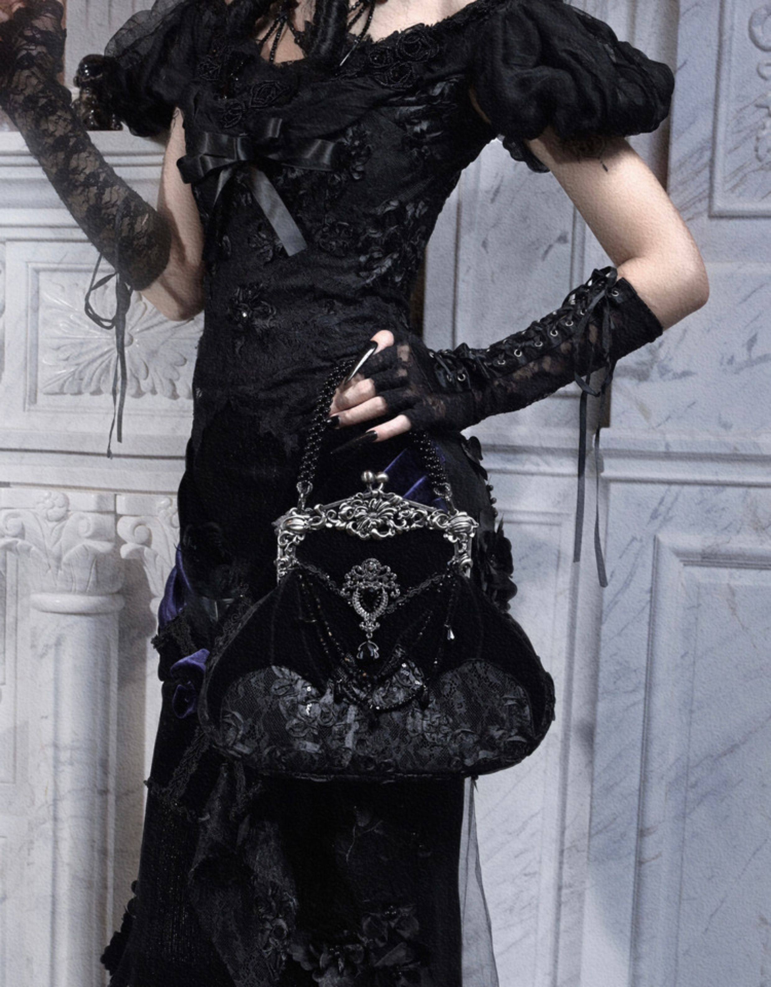 Velvet Bat Frame Handbag