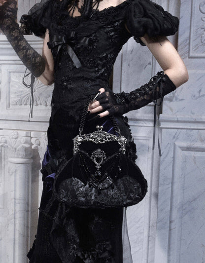 Velvet Bat Frame Handbag