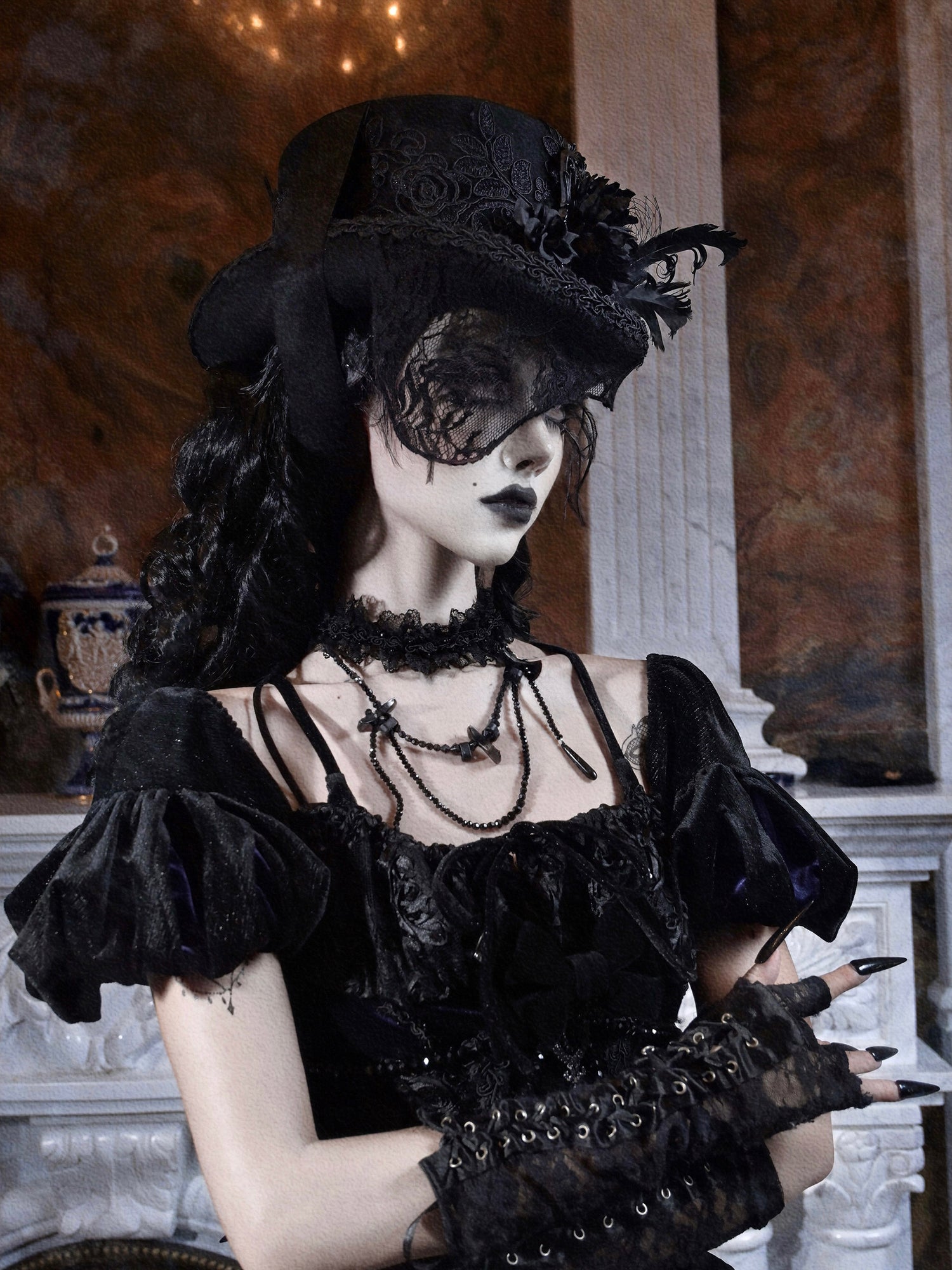 Gothic Ribbon Duchess Wool Hat