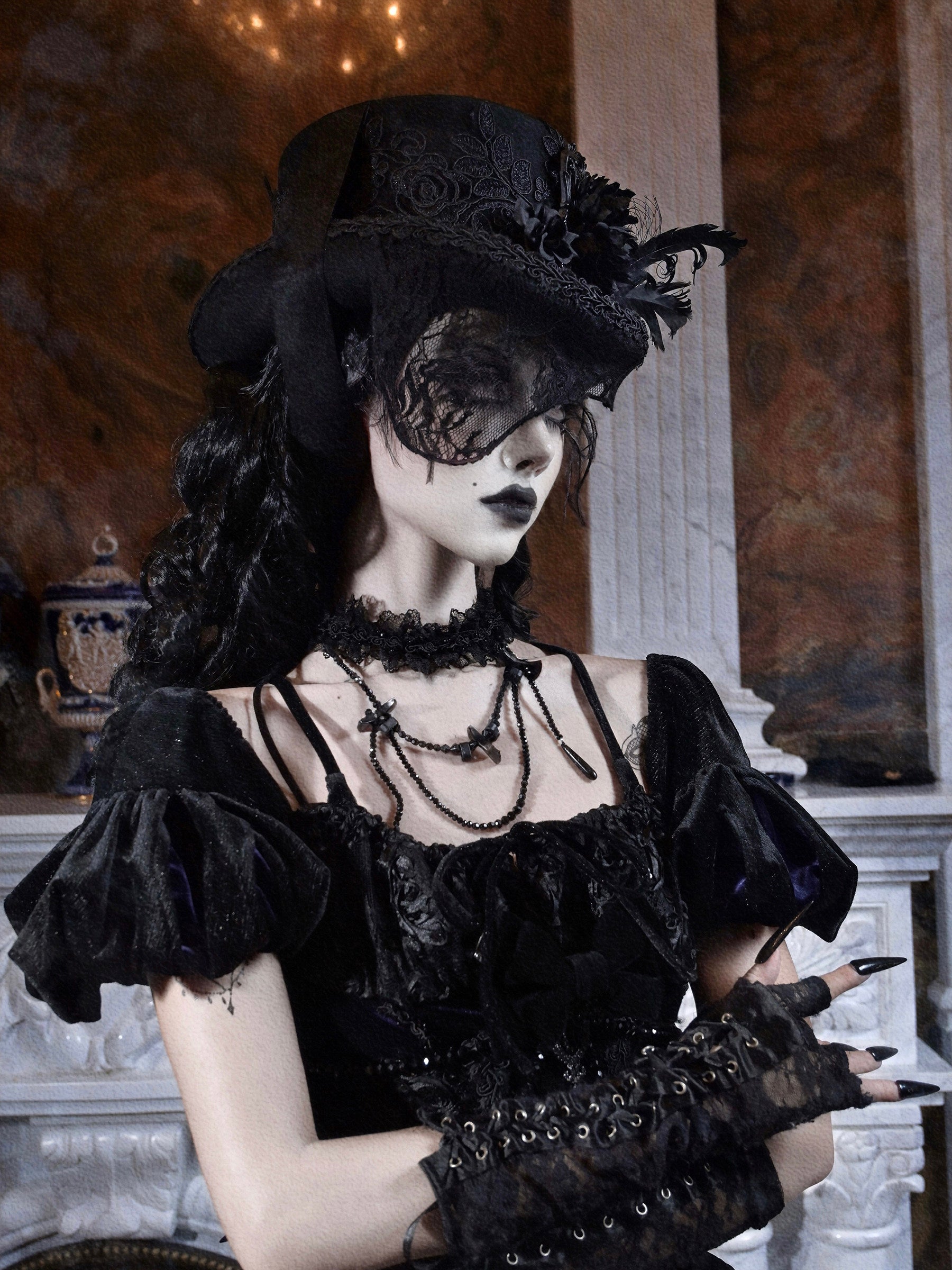 Gothic Ribbon Duchess Wool Hat