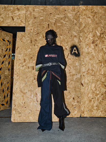 Pleated Wide-Leg Track Pants