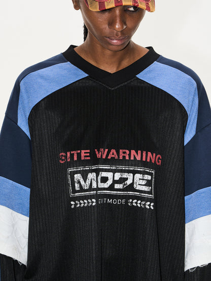 Textured Colorblock Faux-Layer T-Shirt