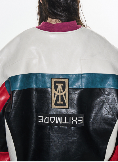 Color-Blocked Embroidered Padded Jacket