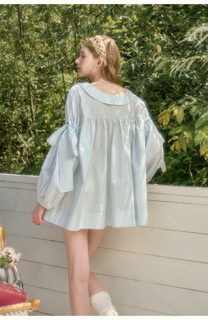 Cotton Lyocell Babydoll Shirt Dress