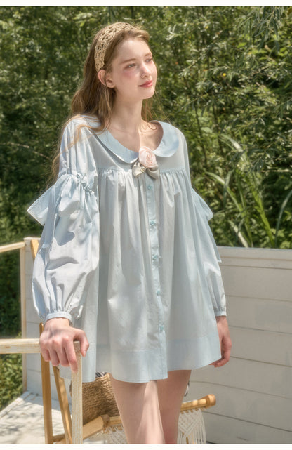 Cotton Lyocell Babydoll Shirt Dress