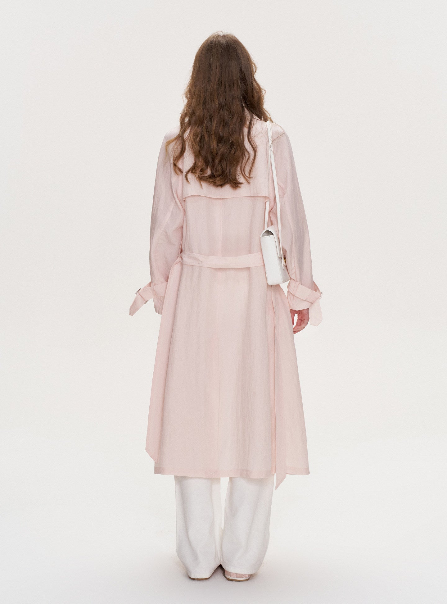 Lightweight Oversized Tie-Waist Trench Coat