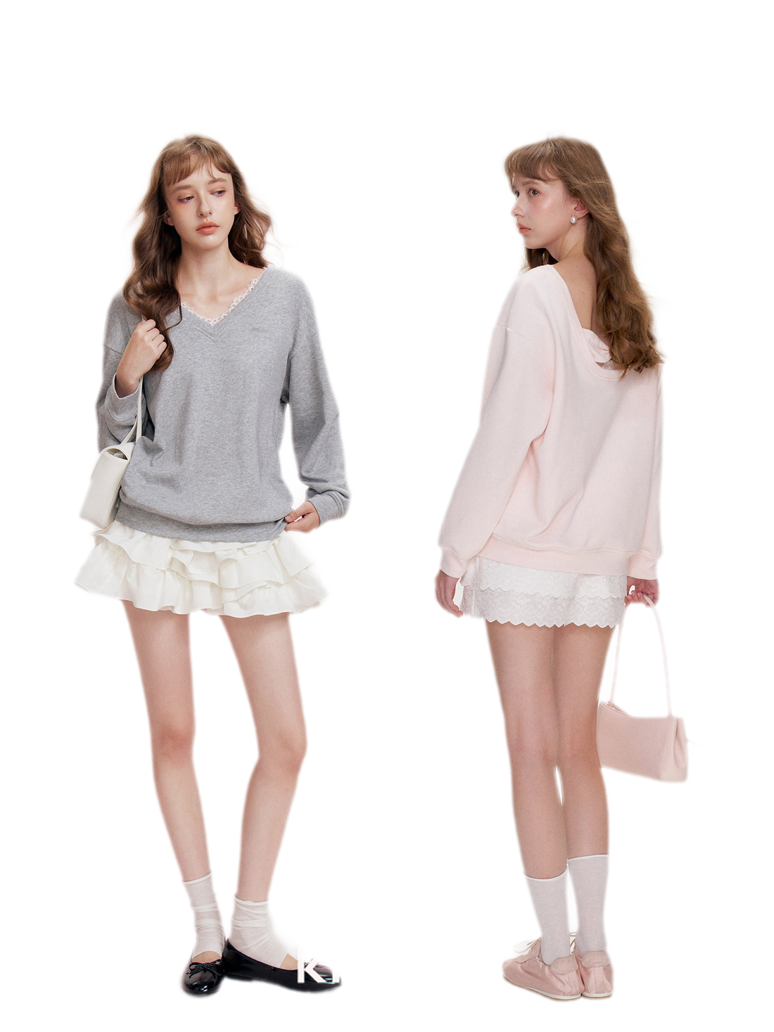 Lace Trim Back Cutout Pullover