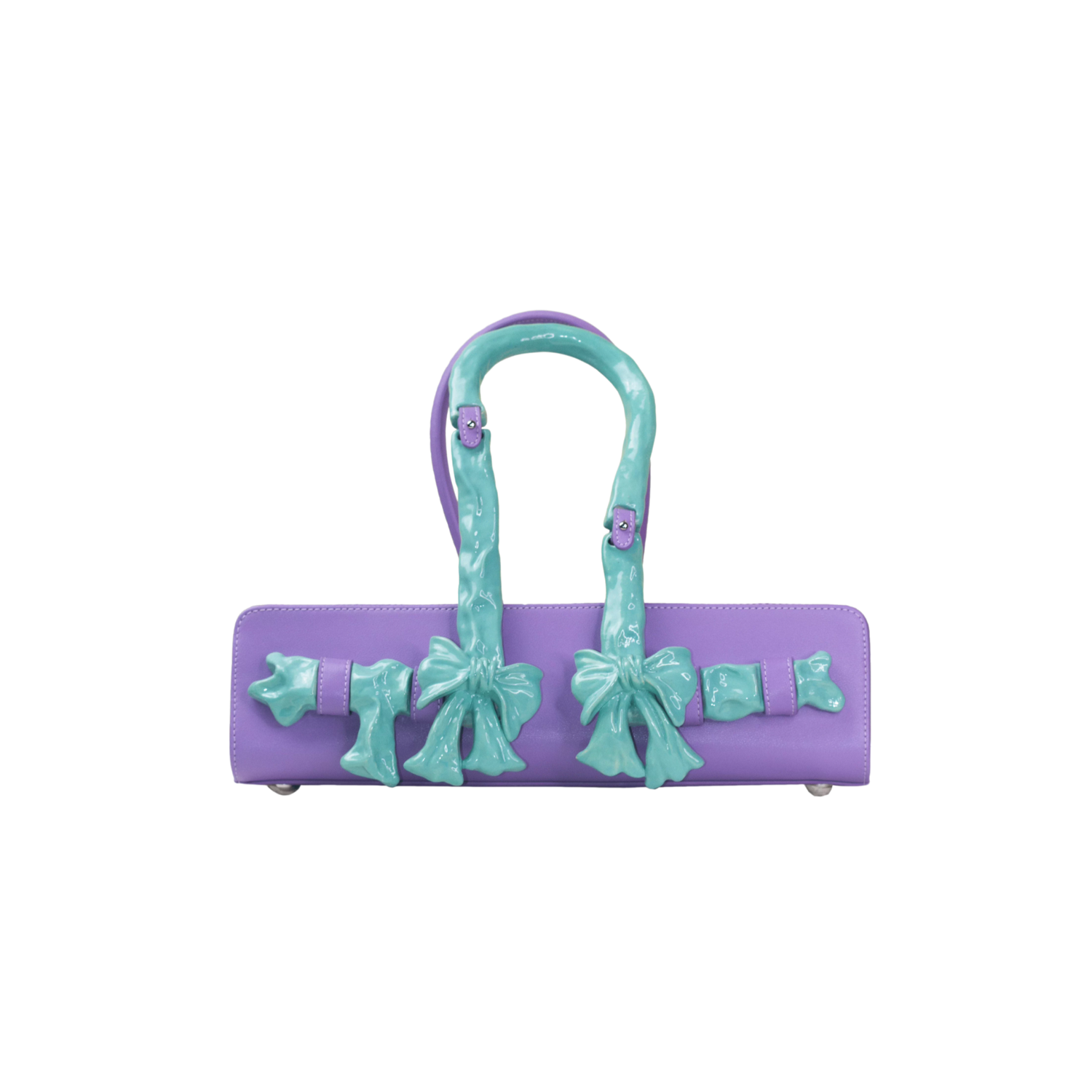 Glossy Bow Handle Handbag