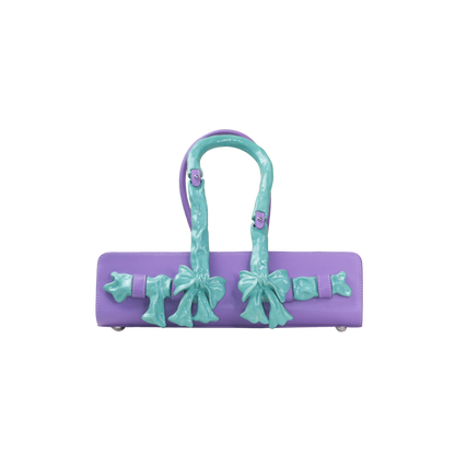 Glossy Bow Handle Handbag