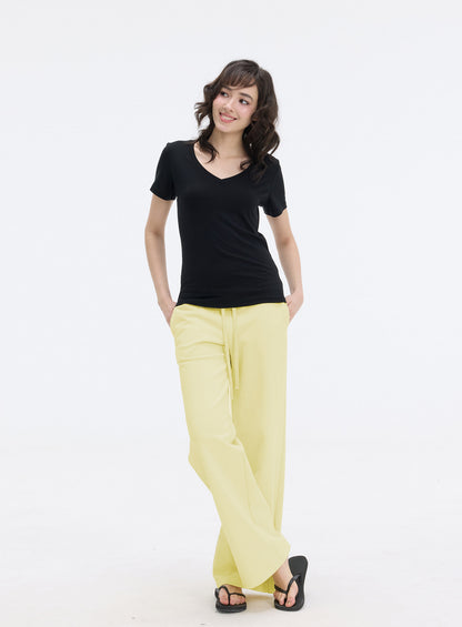 Low-Rise Wide-Leg Loose Sweatpants