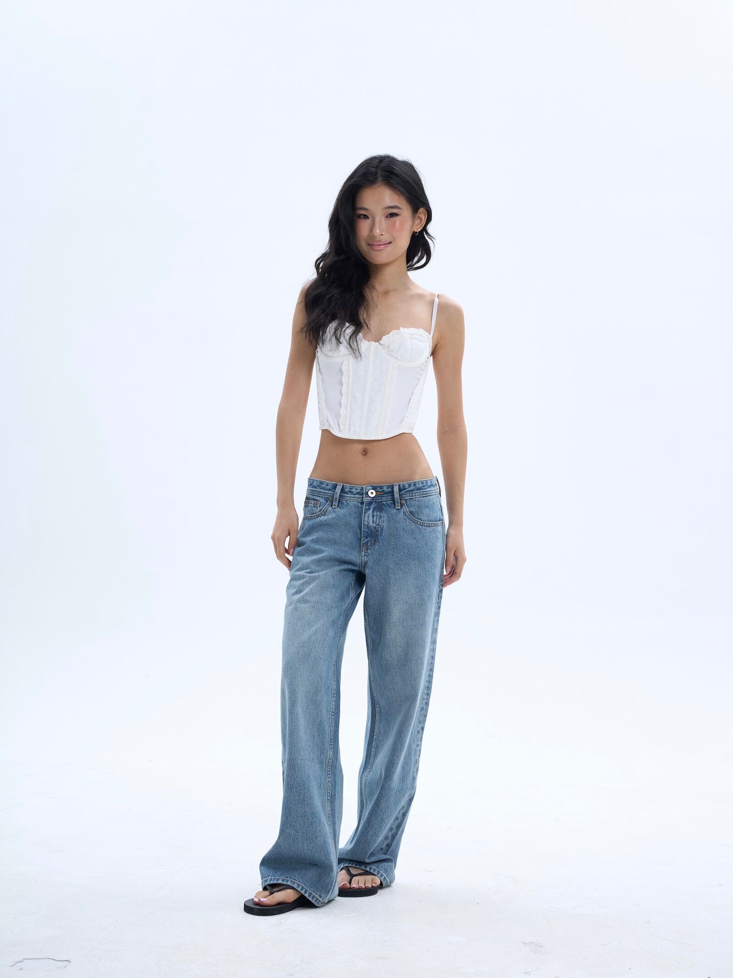 Low-Waist Sky Blue Jeans