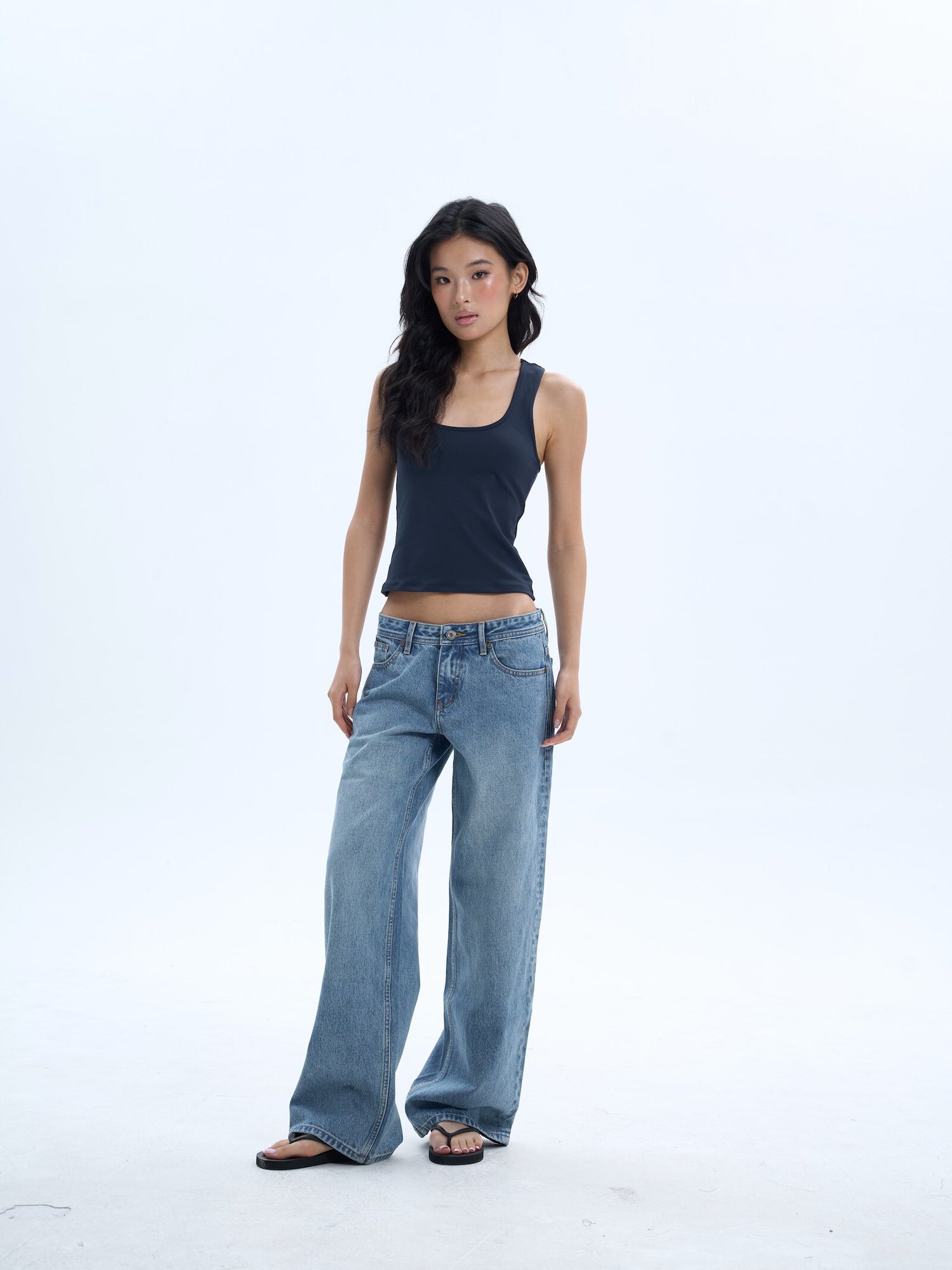Low-Waist Sky Blue Jeans