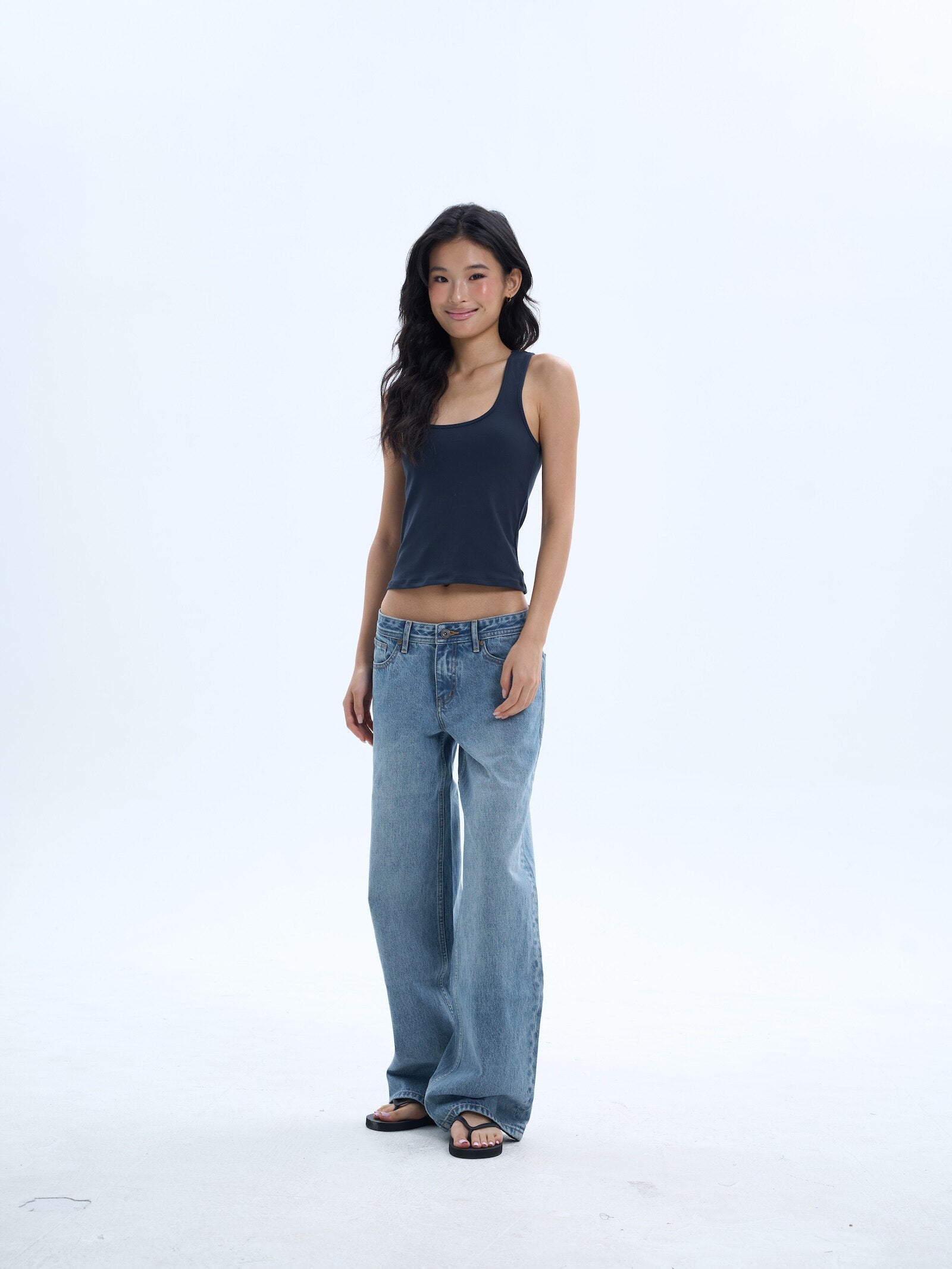 Low-Waist Sky Blue Jeans