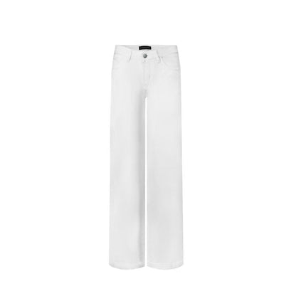 Low-Rise Straight-Leg White Jeans