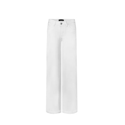 Low-Rise Straight-Leg White Jeans
