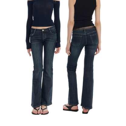 Stretch Low-Rise Flared Jeans