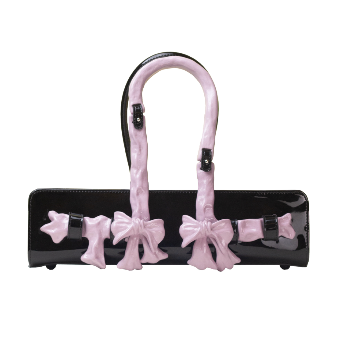 Ceramic Glossy Bow Handle Handbag