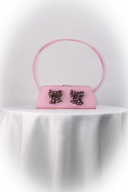 Ceramic Bow Leather Shoulder Bag