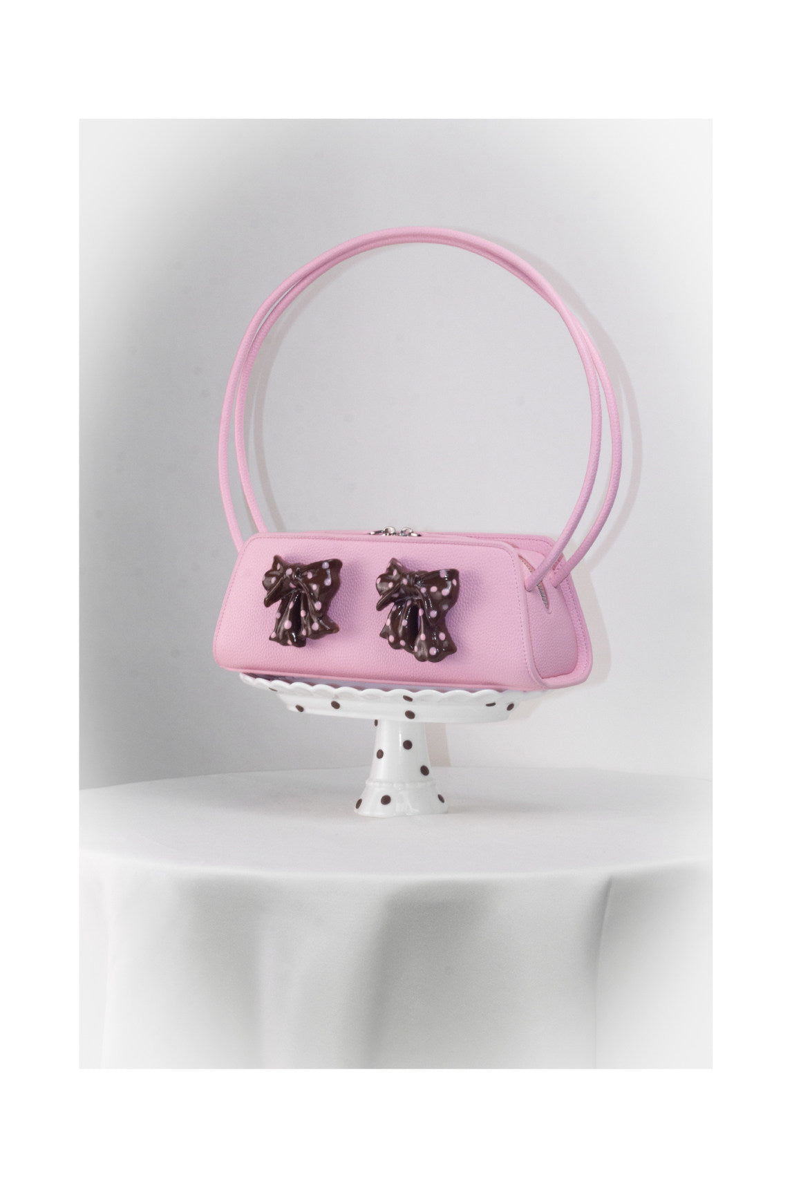 Ceramic Bow Leather Shoulder Bag