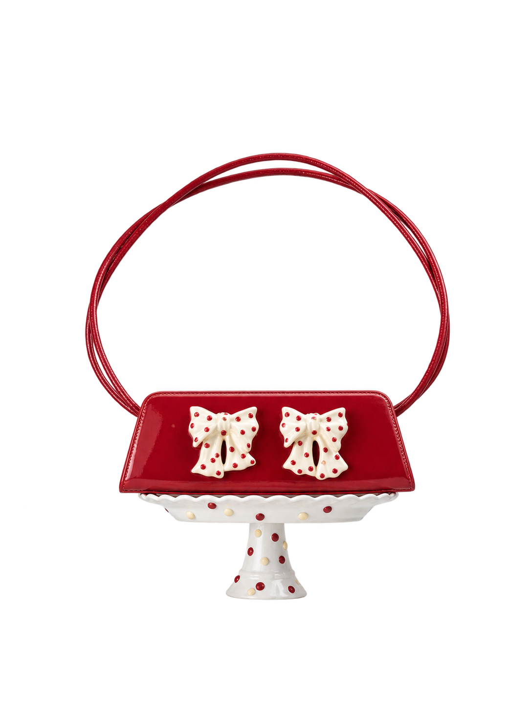 Ceramic Bow Leather Shoulder Bag