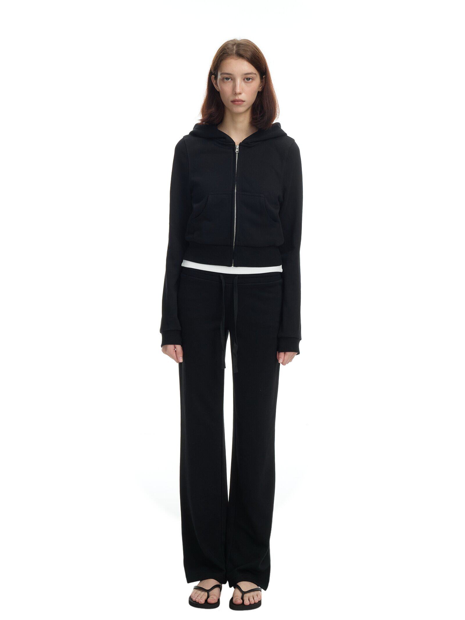 Ribbed Slim-Fit Cropped Hoodie