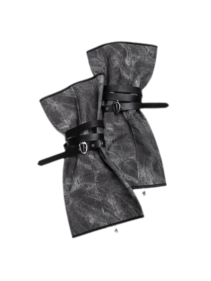 Distressed Leather Slouch Leg Covers