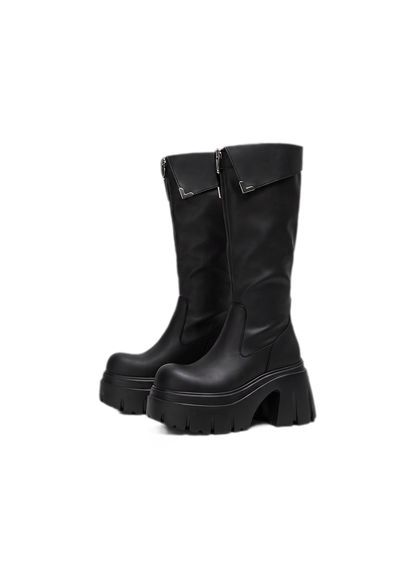 Smooth Wrap Strap Knee Boots
