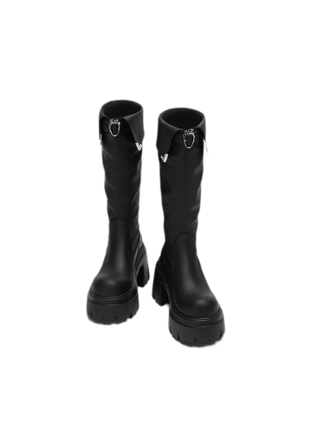 Smooth Wrap Strap Knee Boots