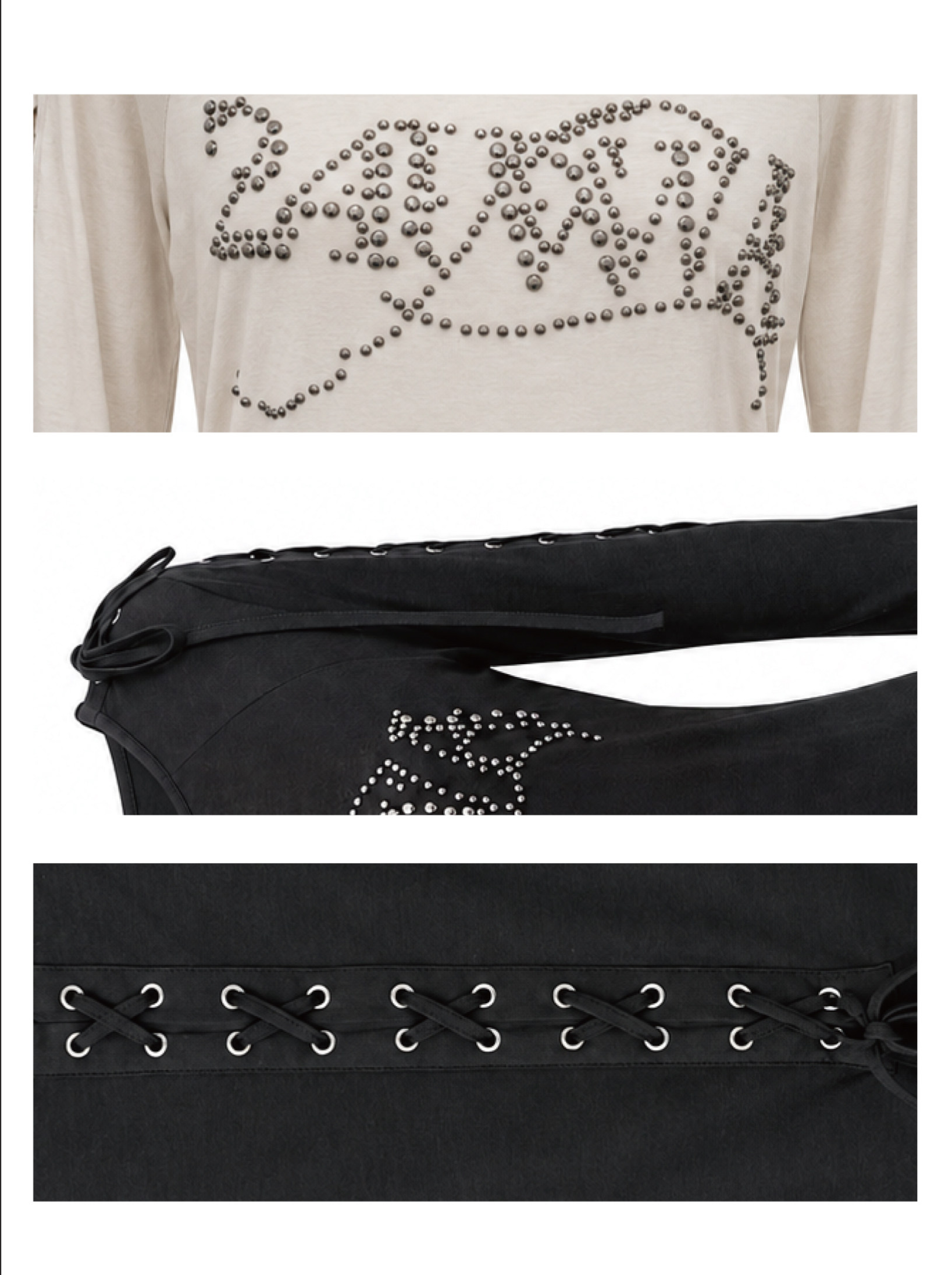 Rhinestone Strap Off-Shoulder T-Shirt