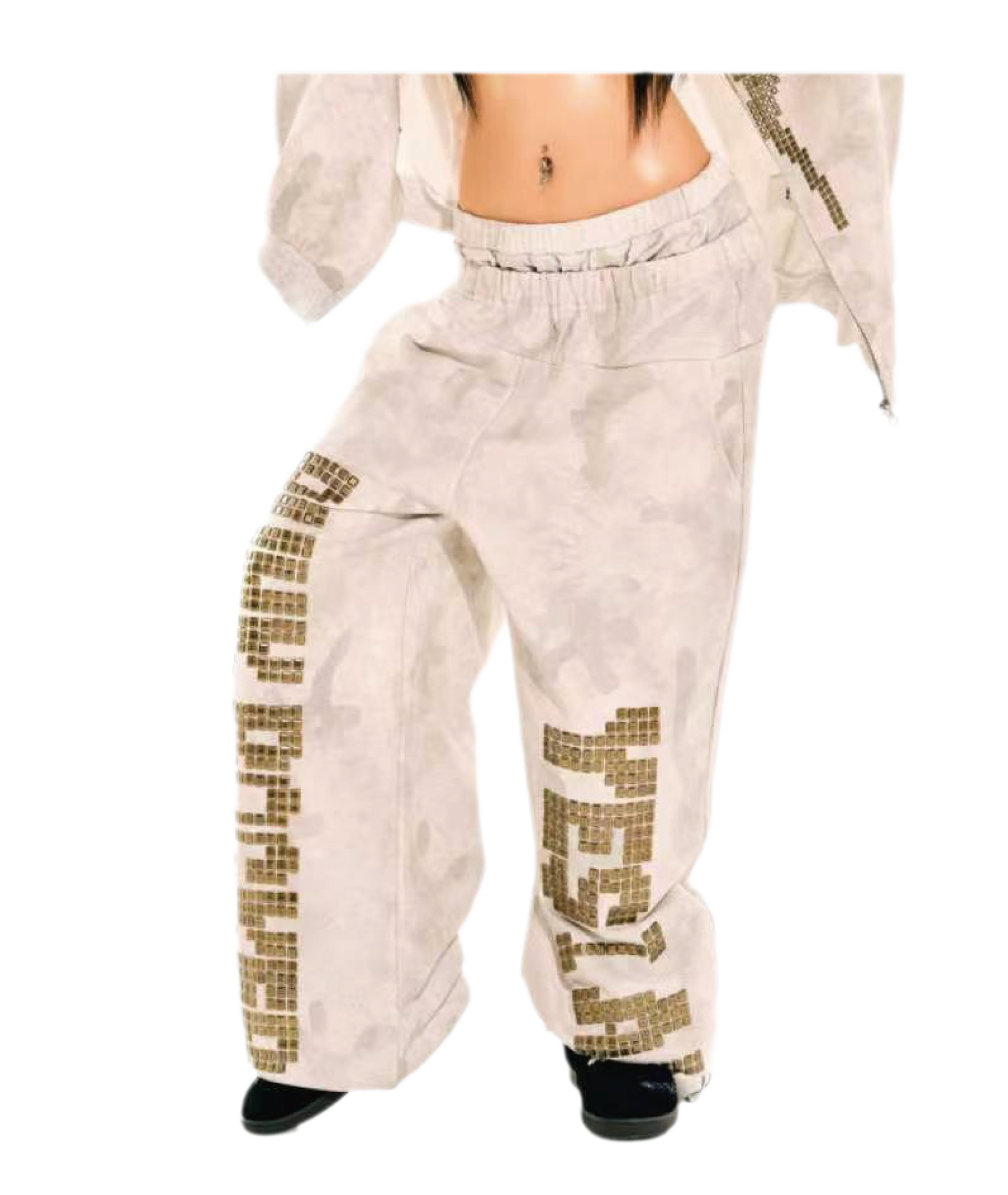 Camouflage Rhinestone Hoodie Sweatpants Set