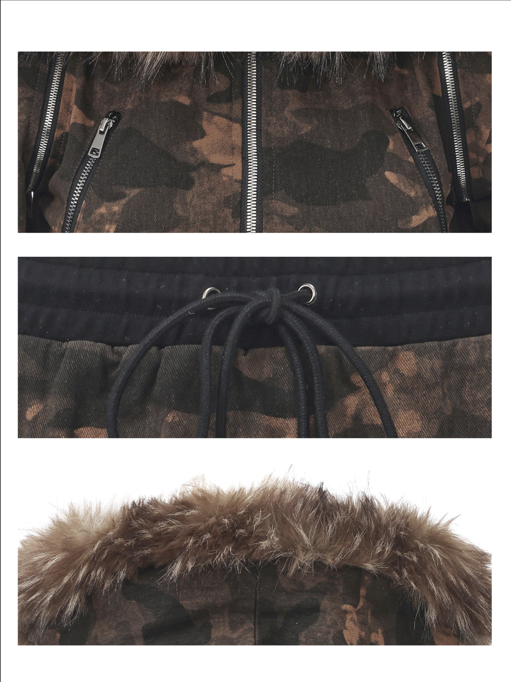 Camouflage Cropped Jacket Skirt Set