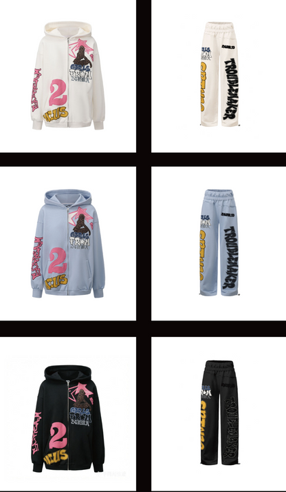 Appliqué Oversize Hoodie Pants Set