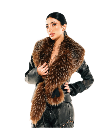 Detachable Collar Cropped Jacket