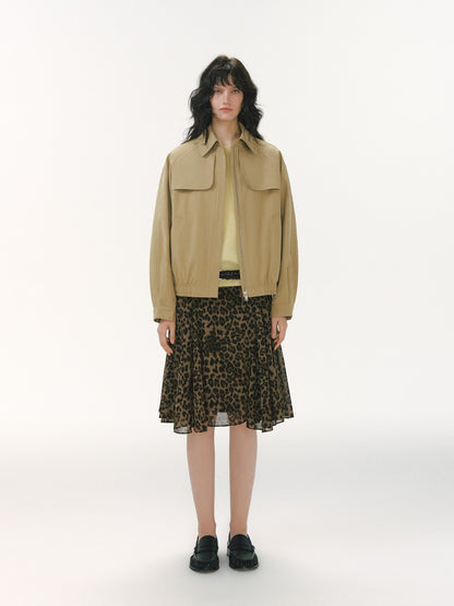 Pleated Collar Utility Jacket