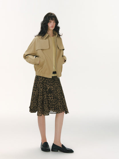 Pleated Collar Utility Jacket