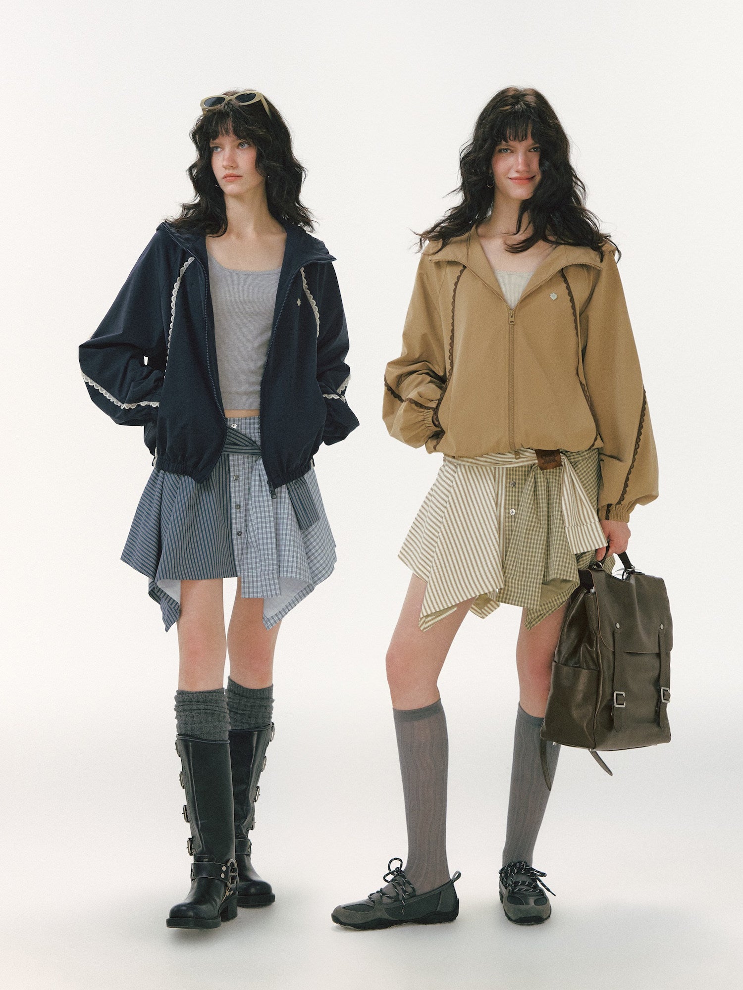 Lace Panel Hooded Jacket