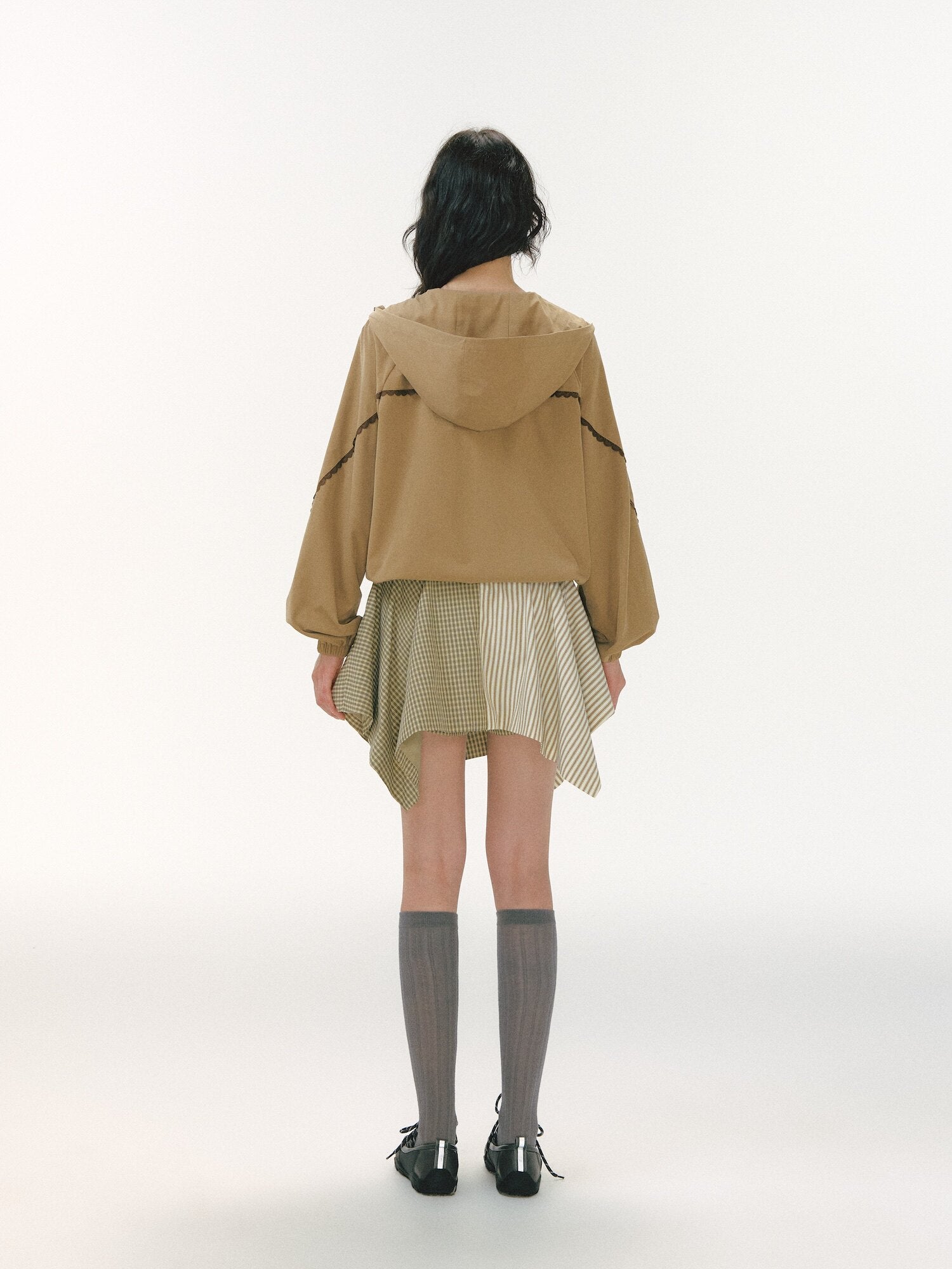 Lace Panel Hooded Jacket