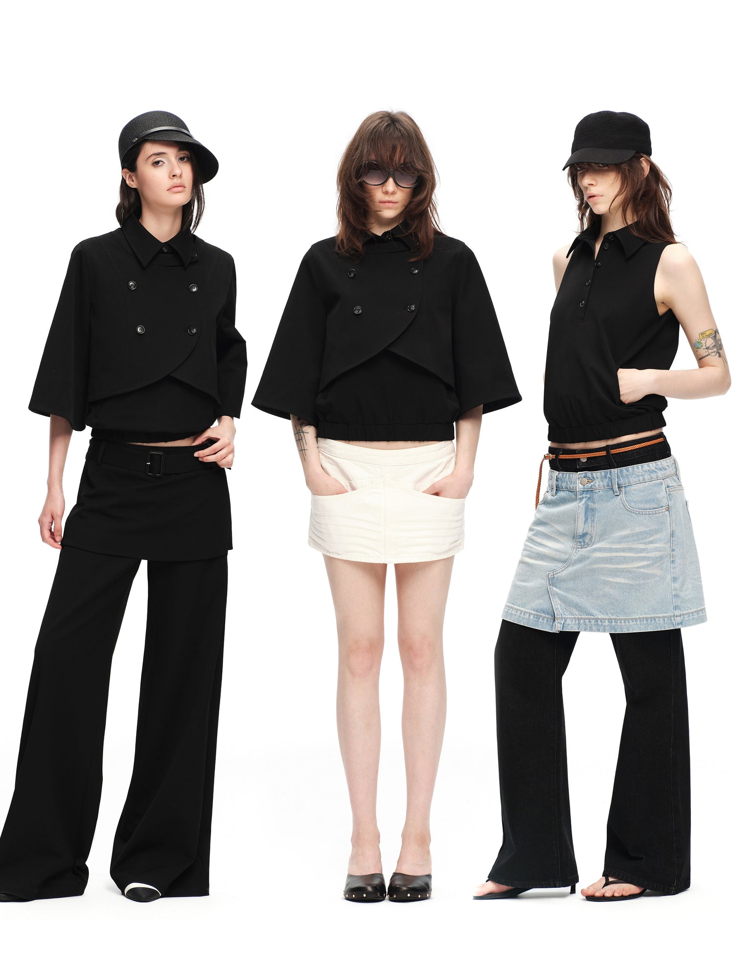 Double-Breasted Cape Vest Coat