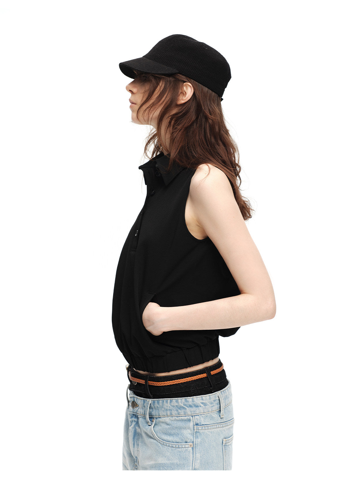 Double-Breasted Cape Vest Coat