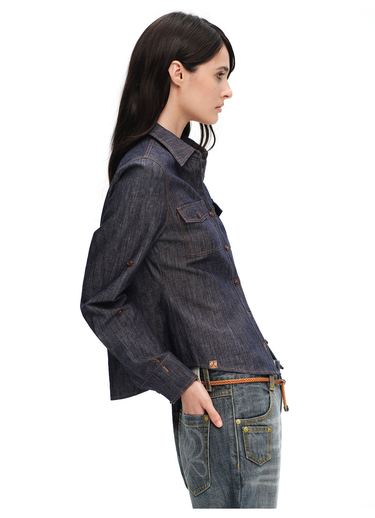 Contrast Stitch V-Neck Shirt