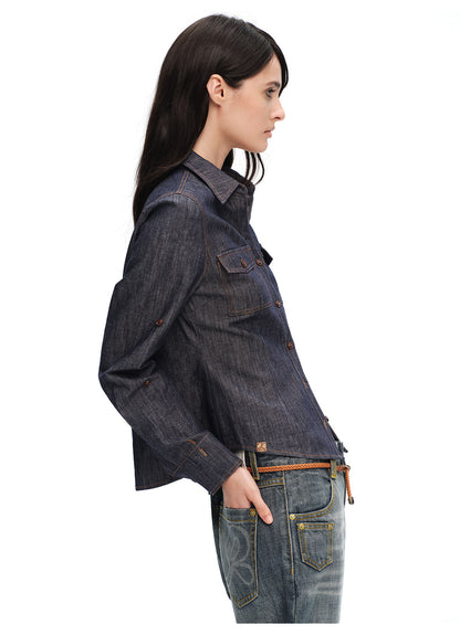 Contrast Stitch V-Neck Shirt