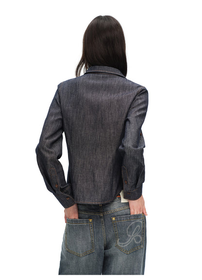 Contrast Stitch V-Neck Shirt