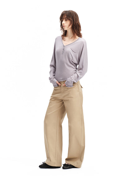 Lyocell Wool V-Neck Top